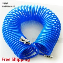 Air Compressor Hose Tube 6M / 9M / 12M Length PU Polyurethane PU Air Compressor Hose Tube Compressor Air Tube PU Recoil Sanmin