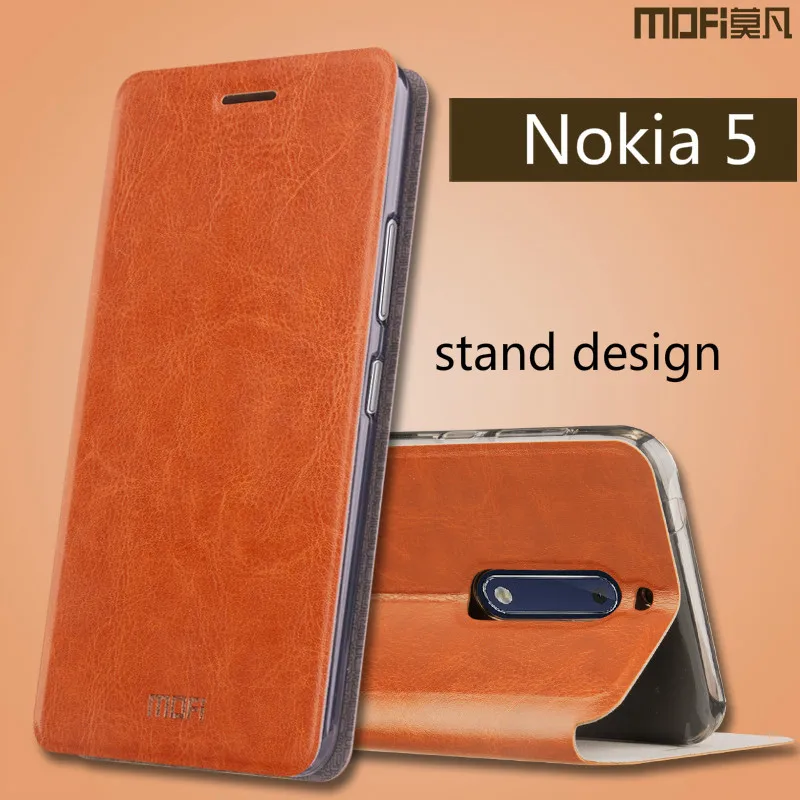 

For Nokia 5 Case Original MOFI Luxury Flip PU Leather Cell Phone Case For Nokia5 (5.2 inch) Book Style Leather Stand Cover