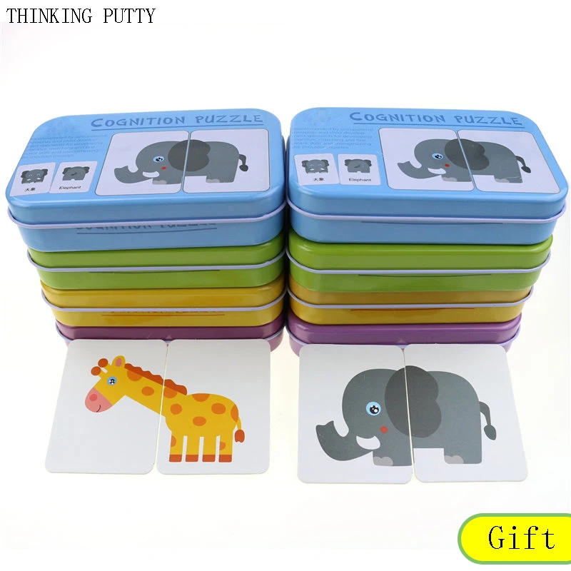 

32Pcs/Box Baby Learn Cognition Puzzle Cards Fruit Animal Traffic Pair Matching Game Card Jigsaw Puzzle Educational Baby Toys