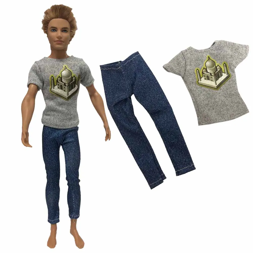 

NK 2019 One Set Prince Ken Doll Clothes Men Cool Casual Suit Fashion Wear Outfit For Barbie Friend Ken Doll Best Gift Toys 091A