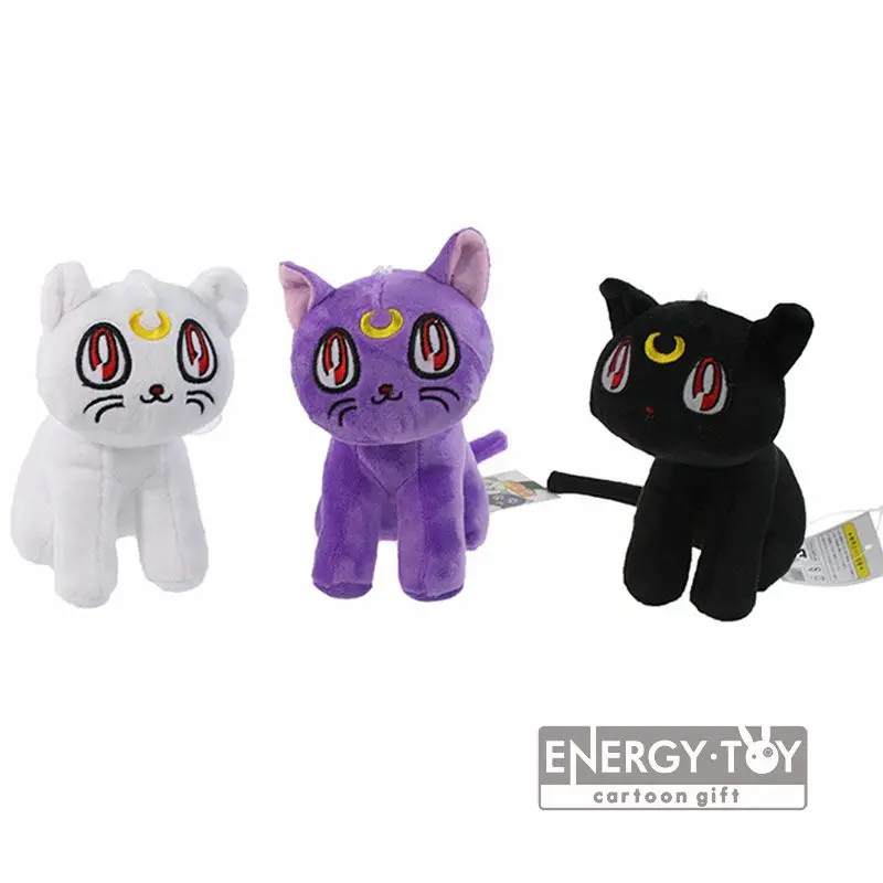 

Free shipping 3colors Cartoon Sailor Moon Luna Artemis Cat Cute 7" stuffed toy soft plush doll figure for kids gift optional
