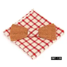 Модная мужская креативная деревянная пробка, Модный повседневный галстук-бабочка карман, полотенце из двух предметов, деревянный лук, галстук, модная повседневная