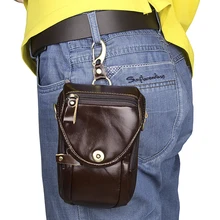 Натуральная кожа два слоя молнии мужской ремень карман сумка классический дизайн модная сумка на пояс маленькая через плечо сумка 7297Q