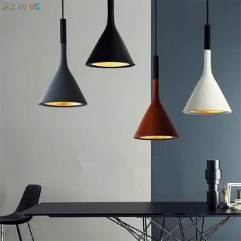 

Nordic Modern Imitation Cement Pendant Lights Restaurant Bar Bedroom Bedside Lamps Dining Room Hanging Funnel Shade LED Lamps
