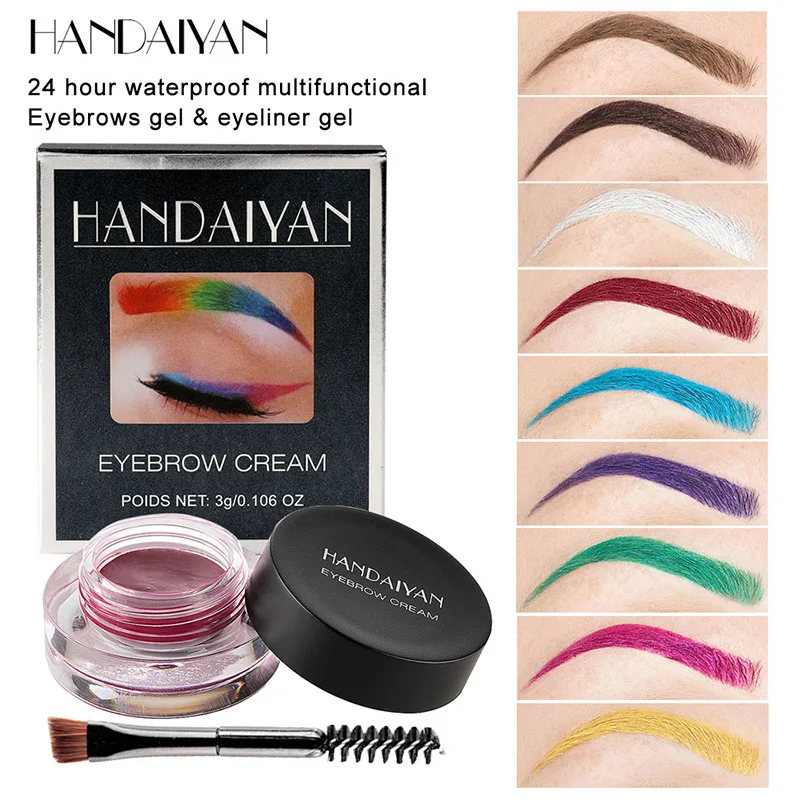 1 Pcs Eyebrow Gel Eyeliner Cream Long lasting Waterproof 12 Colors