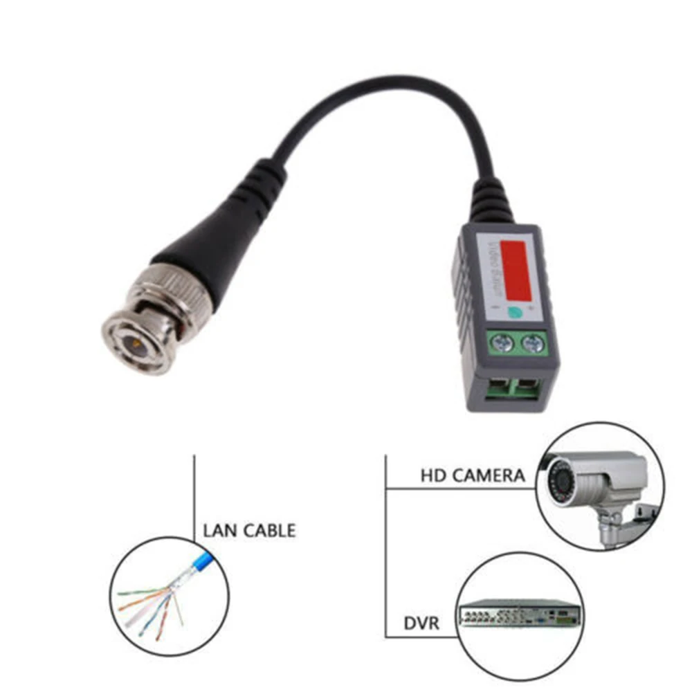 2 шт. пассивная камера видеонаблюдения Видео трансформатор из BNC Мужской соединитель коаксиальный кабель адаптер
