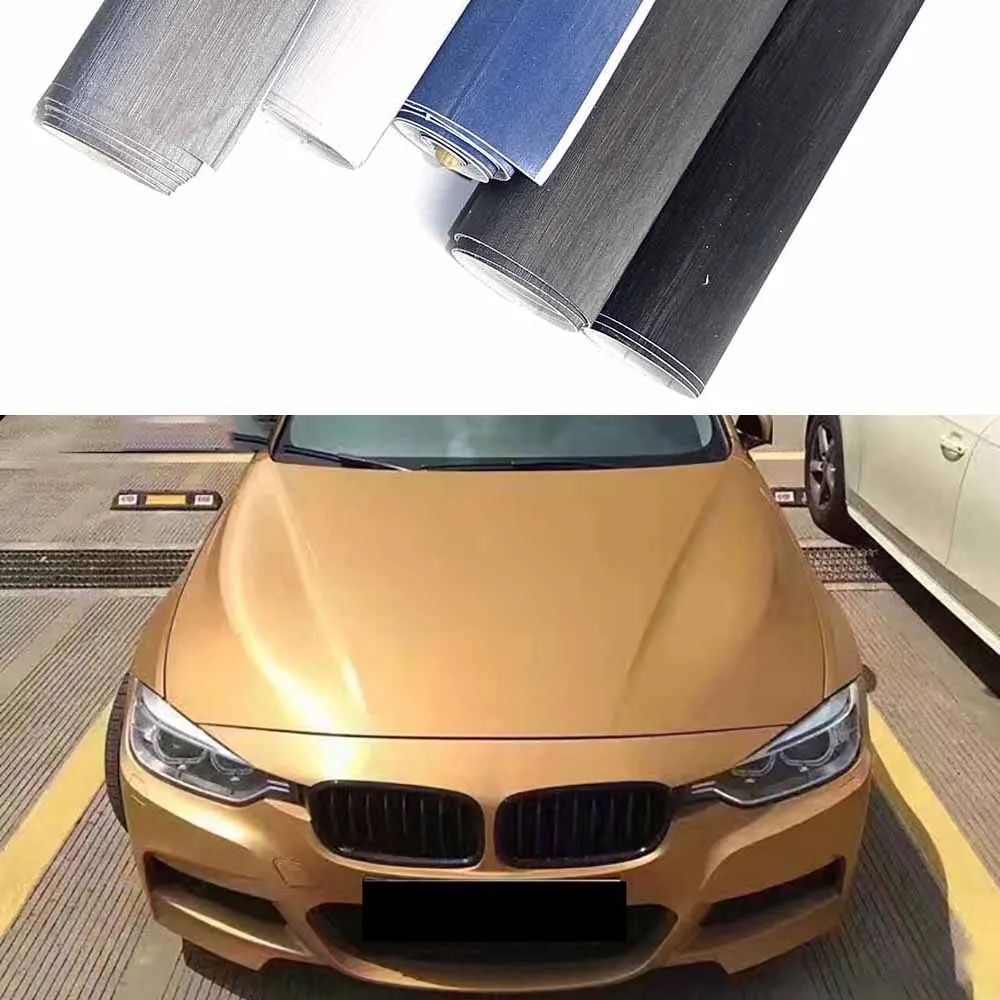 

Car Styling Aluminum Brushed Vinyl Film Car Wrap Automobiles Motorcycle Scooter Computer Phone Decals Stickers Film Accessories