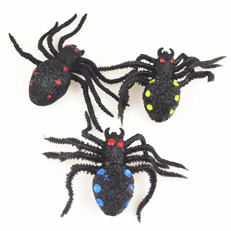 

big size Halloween Novel Black TPR Simulation Spider Shaped Rubber Kids/Children Toy