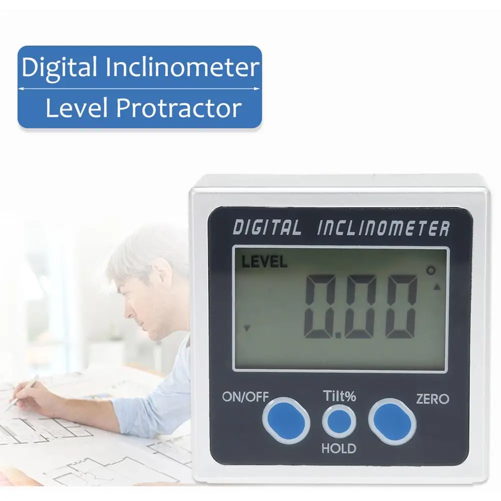 

High-precision Electronic Digital Display Level Meter Digital Display Angle Gauge 360 Degree Inclinometer With Magnetism 1SET J3