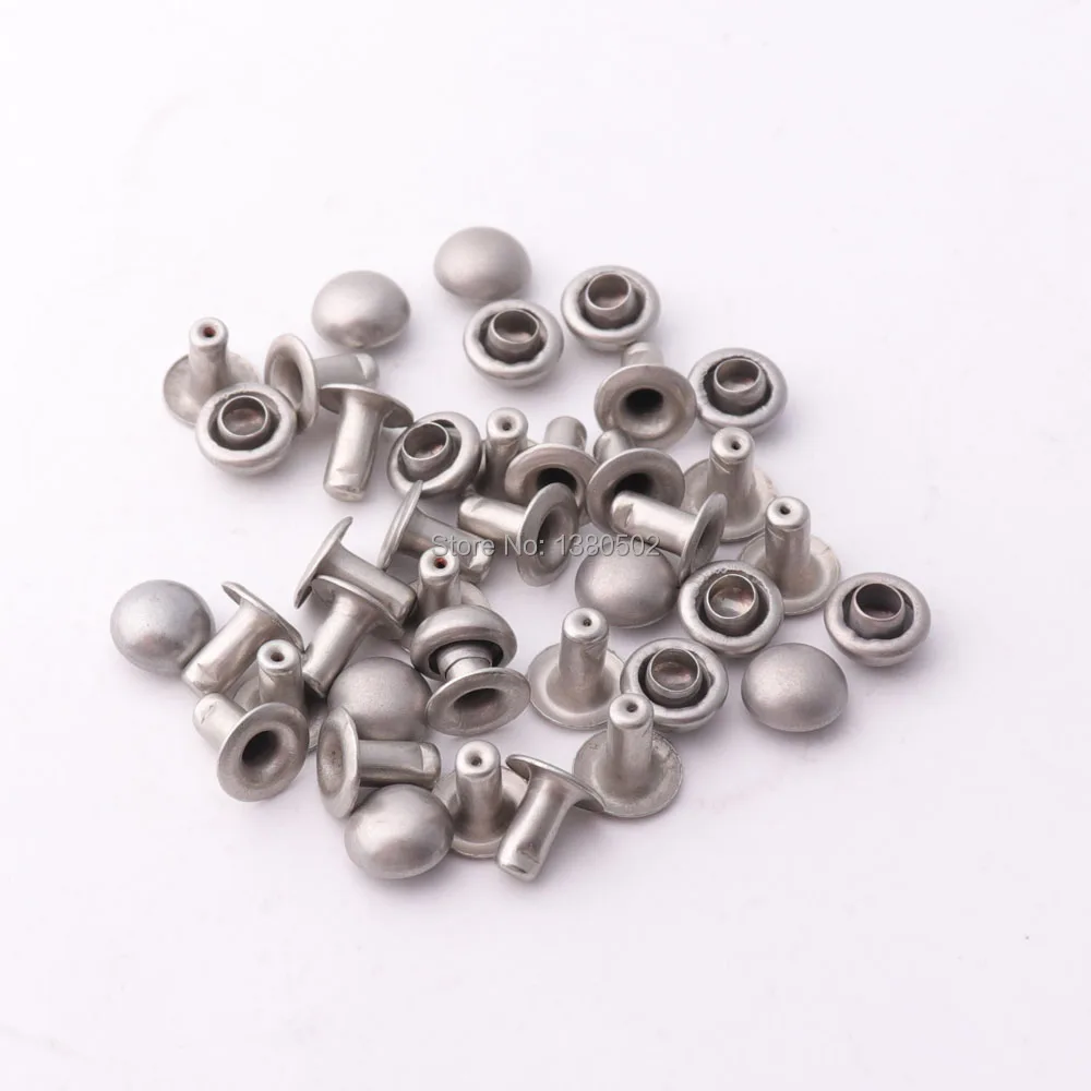 100pcs 6mm Round Double Cap Rivet Stud Metal Garment Rivets for Leather