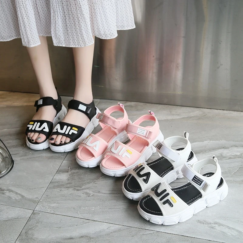 

Brand 2019 Summer Shoes Pink Med HEELS wedges platform Women sandals leisure mesh Breathable Thick bottom Ladies sandals