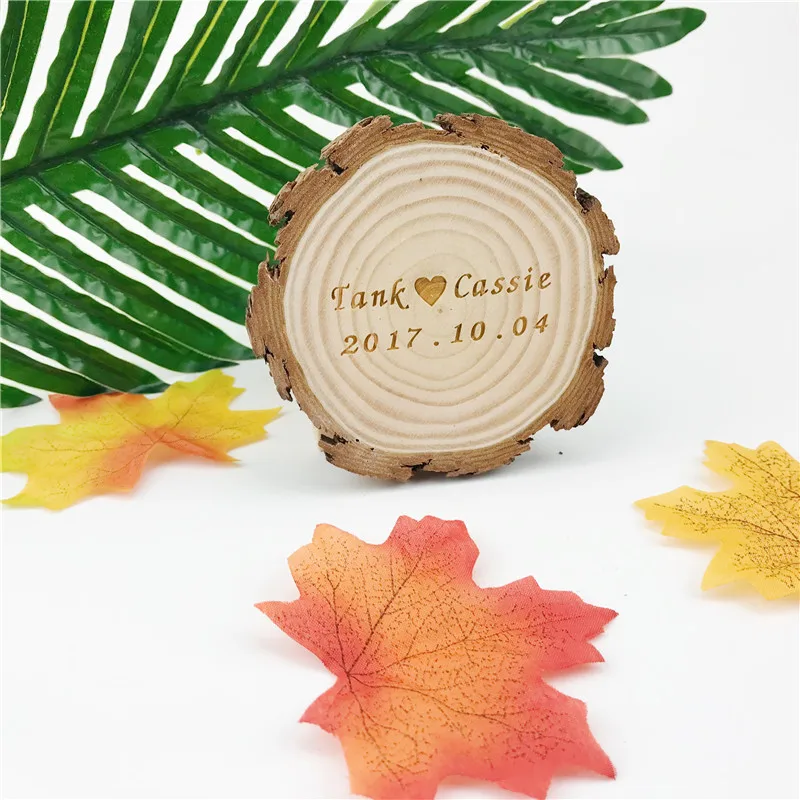 10Pcs Creative Wedding Decoration Wooden Slices Customizable Big Coasters font b Tablet b font Wood Rustic