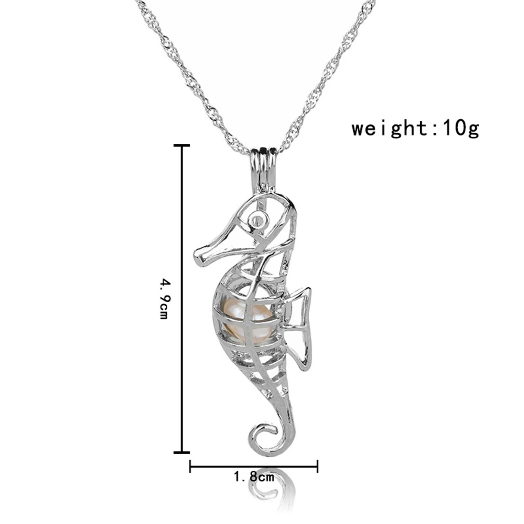 Silver Color Sea Horse Pendant Necklace Glow in the Dark Choker Necklace Fashion Charms Luminous For Women Vintage