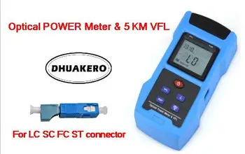 

free shipping AB23J all in one FTTH Fiber Optical Power Meter -70 + 10dBm 5km Visual fault locator with LC SC adapter