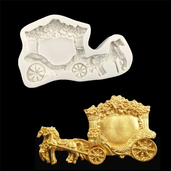 

Horse Carriage Shaped Silicone Cake Mold Chocolate Candy Mold Fondant Cake Decoration Tool Kitchen Baking Tool