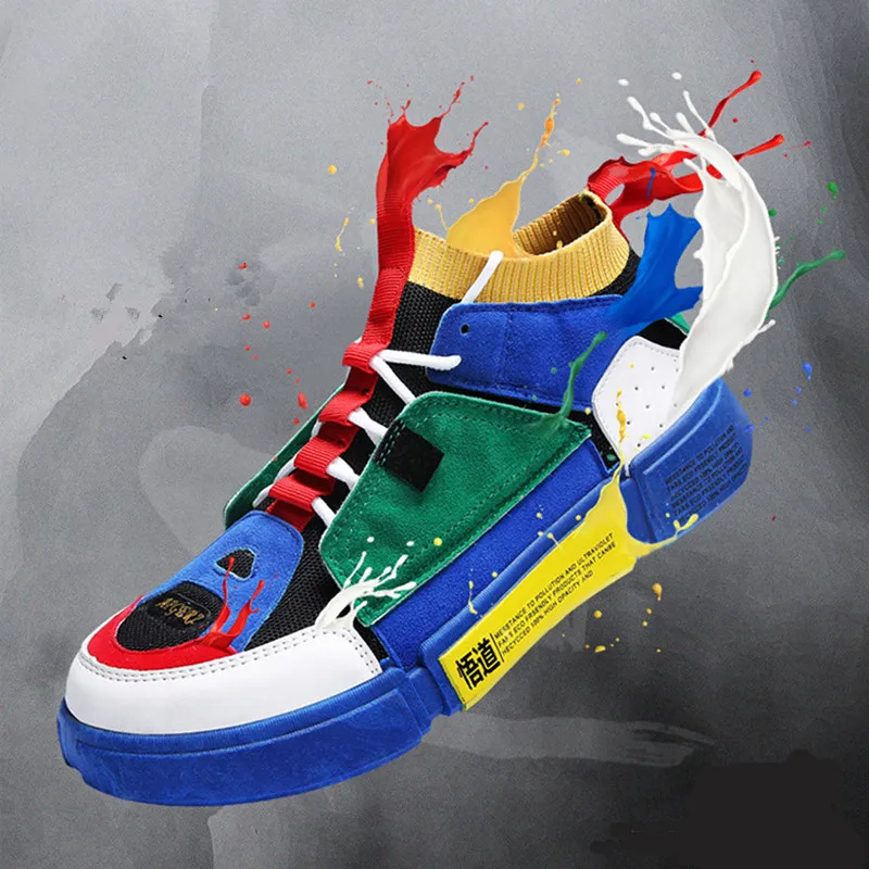 En Ligne SWYIVY plate forme baskets femme unisexe 44 taille chaussette chaussures 2019 nouveau chaussures décontractées respirantes plate forme Couple baskets pour femme