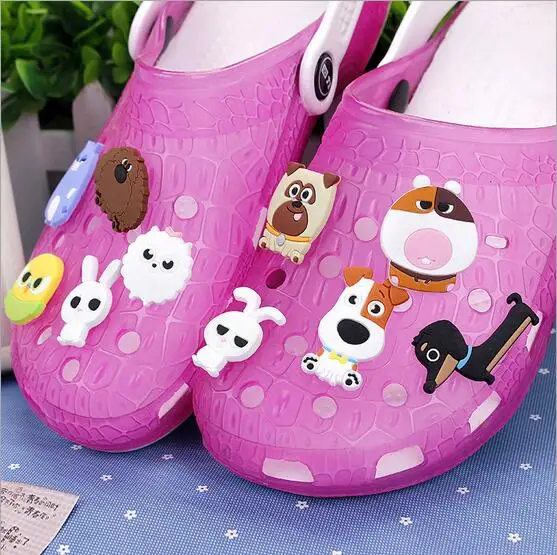 

Children's gift The Secret Life of Pets shoe flower Cartoon PVC beach shoes accessories JIBTZ