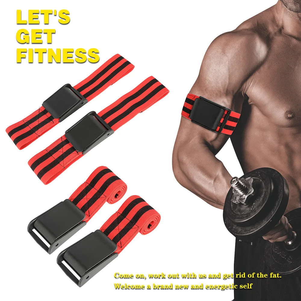 1 Pair BFR Training Fitness Gym Bands Blood Flow Restriction Occlusion Bandage Sports Exercise Bodybuilding Biceps Bands Belts