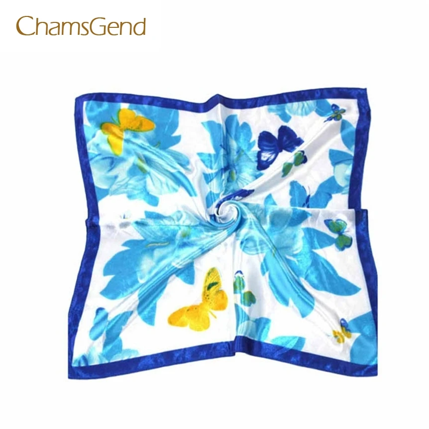 

Chamsgend Coolbeener Hot Satin Silk Square Scarf Women Fashion Joker Four Seasons Silk Satin Scarves Dec6