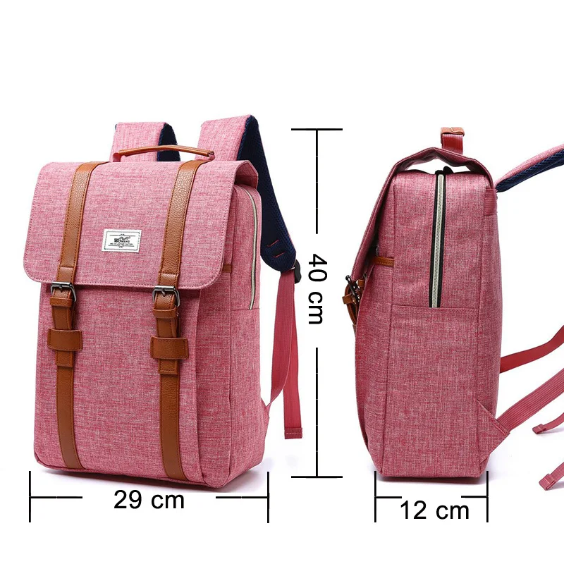 canvas backpack with leather straps