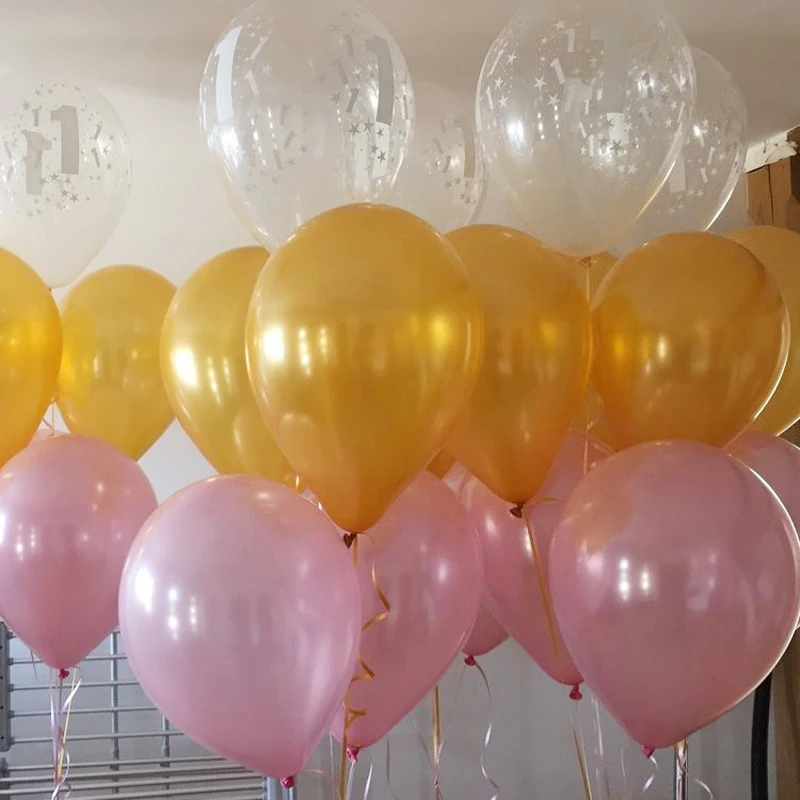 40Pcs Latex Metallic Balloons Gold Pink Latex Balloons for Birthday Festival Party Decoration Event Party Supplies