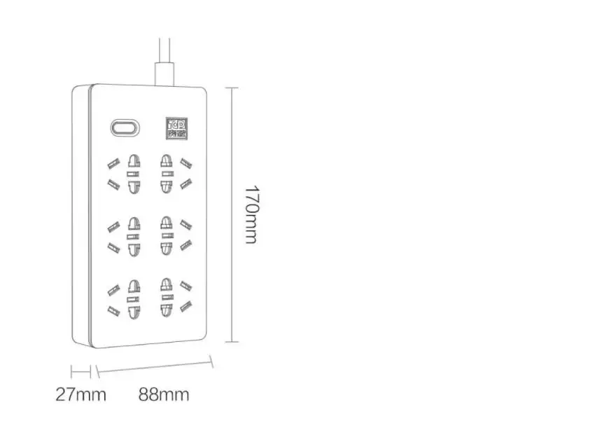 Xiaomi Airgo силовая лента 6 портов 3 USB удлинитель 6 разъемов 3 USB быстрая зарядка 5 в 2.1A Аor для дома и путешествий