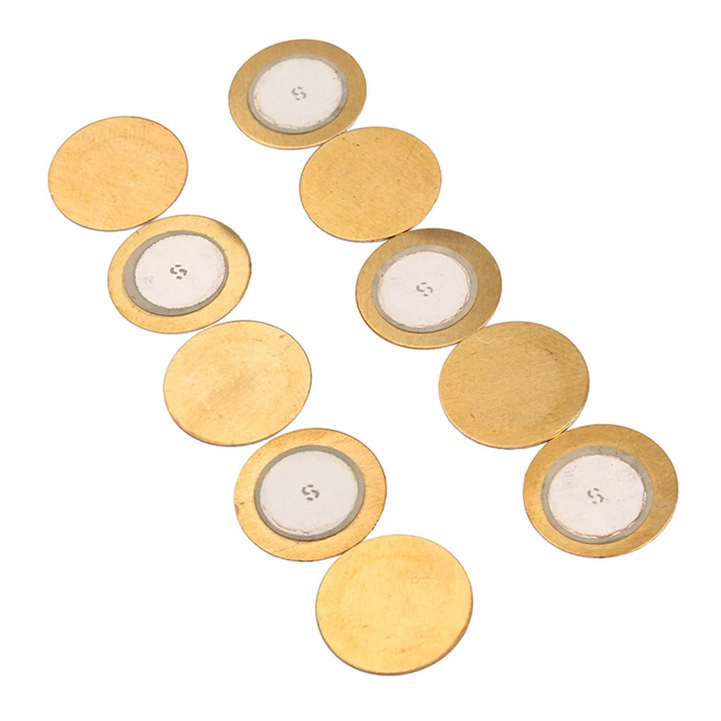 10 Pieces Copper Piezo Elements Sounder Sensor Trigger Drum Disc DIY Guitar Drum Microphone Violin Mandolin 35mm 