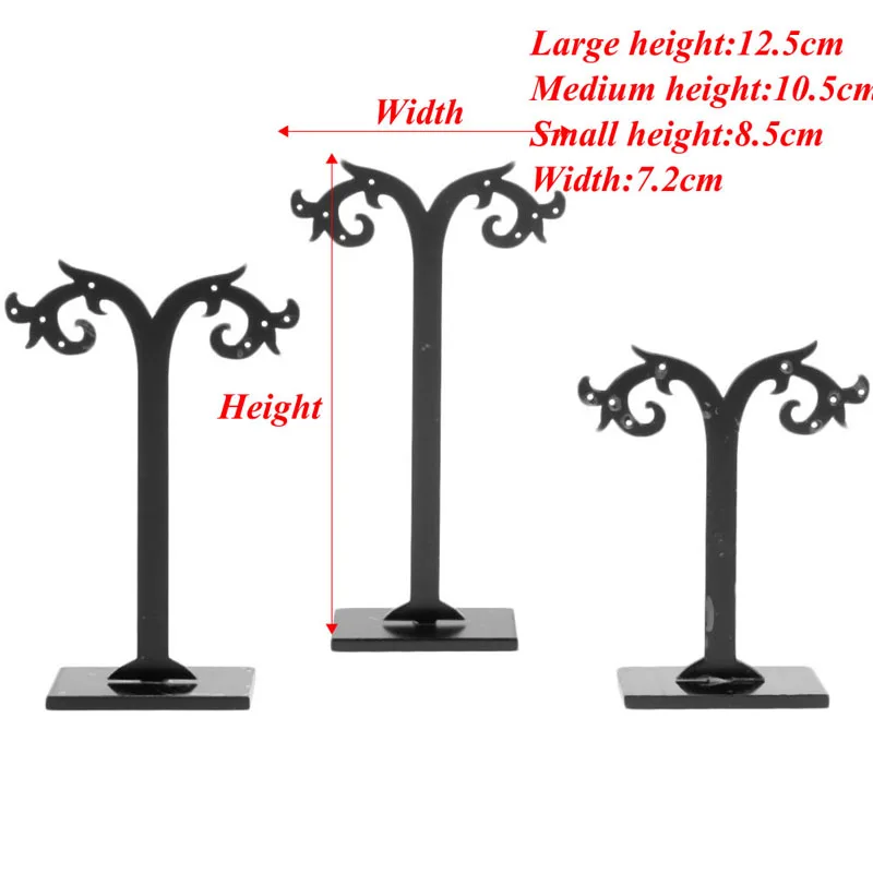 3 шт./компл. черный серьги стержня уха ювелирные изделия Дисплей Подставка для хранения Вешалка Держатель Показать стойки ювелирных изделий