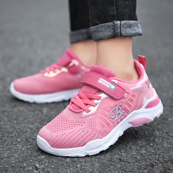

Mudipanda 6 girls mesh sneakers kids new 8 big children breathable mesh shoes 10 girls pink casual shoe 12 years old students