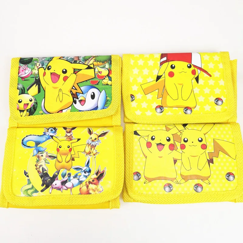 

12pcs Pokemon Go Pikachu Kids Wallet Money Bag 11*8*18cm Mini Coin Purse Party Favors For Kids Boy Girl Birthday Decoration
