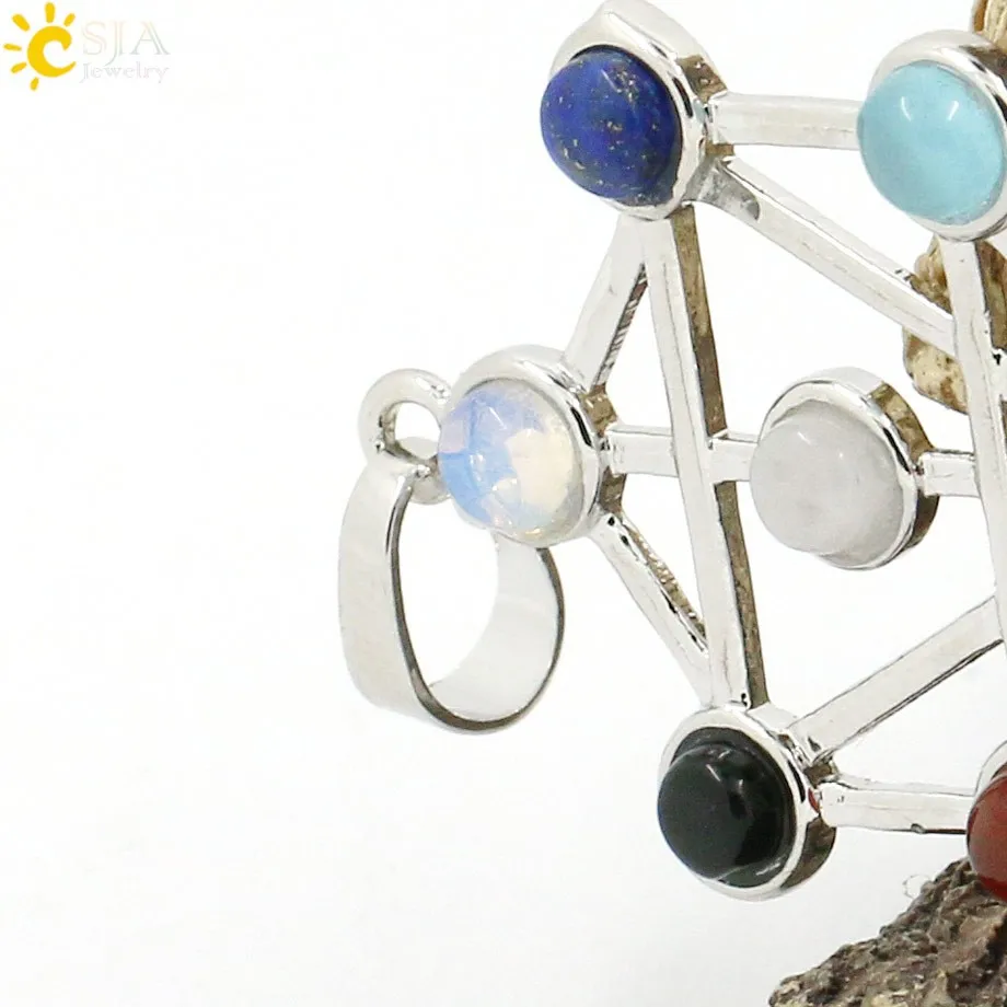 7 Chakra Stones, Reiki Chakra Pendant, Reiki Charms Jewelry Pendant