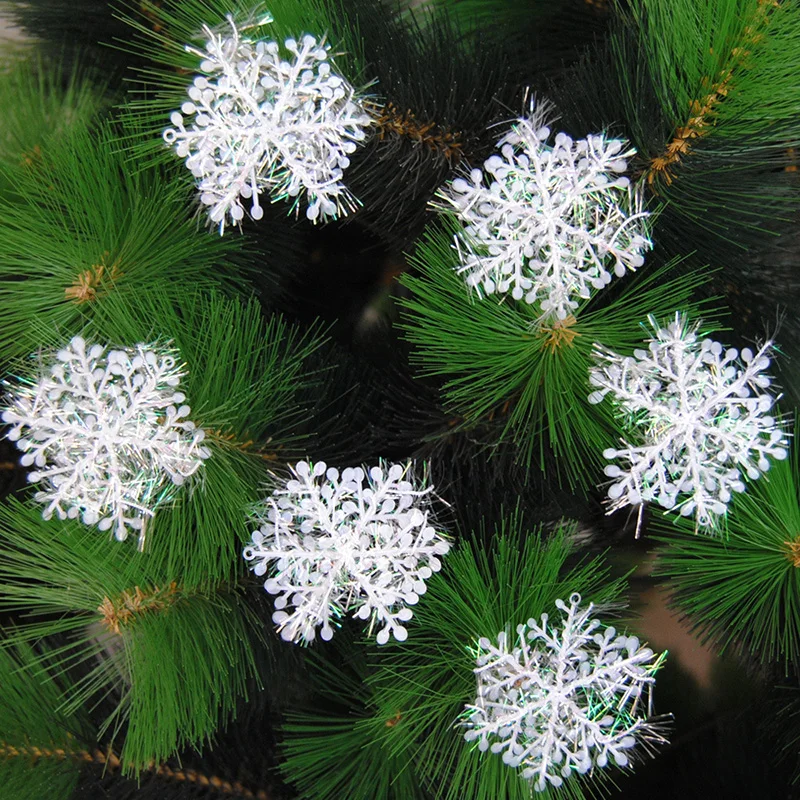 

Creative 30pcs/lot White Plastic Snowflake Christmas Tree Hanging Ornament Window XMAS Tree Festival Party Decoration Supplies
