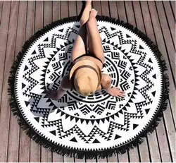 Винтажное круглое пляжное полотенце для женщин полотенце для йоги с кисточками украшения Sunbathe пляжное полотенце для летних дней