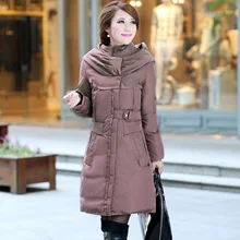 Плюс Размеры L-5xl большой Размеры леди пуховая куртка Белое пуховое пальто Высокое качество Для женщин зимний стиль парки женские пальто