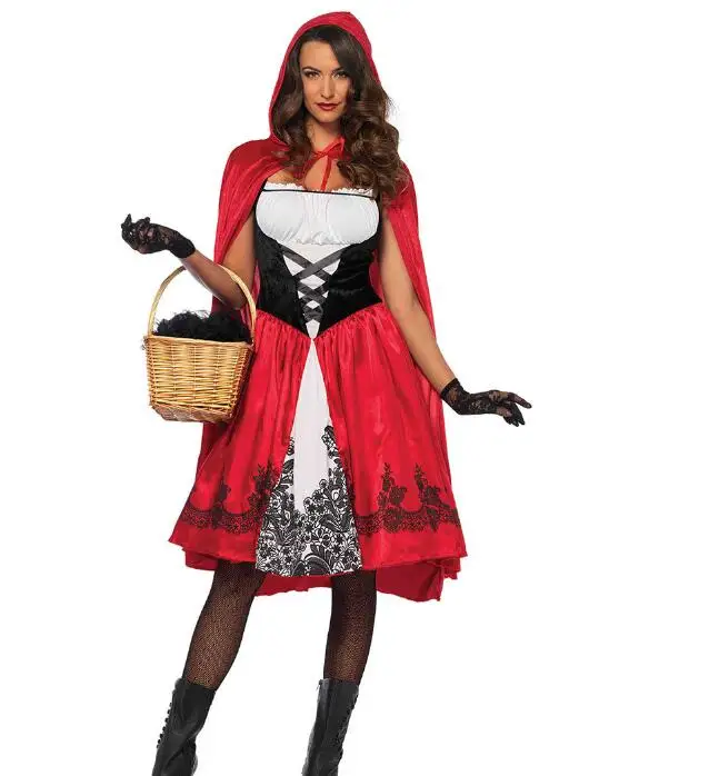 

New Little Red Riding Hood Costume Queen Dress Halloween Cosplay Uniform Adult Cosplay Costume party XXXL