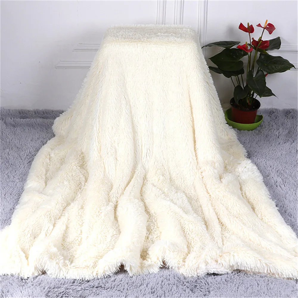 

Cilected Weighted Blanket Winter Super Soft Short Plush Double Blanket Thickened Quilt Faux Fur Throw Blanket For Beds Sofa