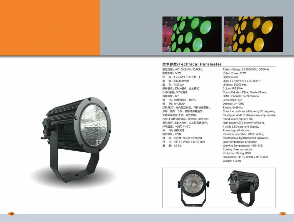 

10X Rasha New Arrival 25W 5in1 RGBWA Mini LED Matrix Light LED BEE Spot Light DMX512 Stage LED Matrix Light 60 Degree 5/7/9CH
