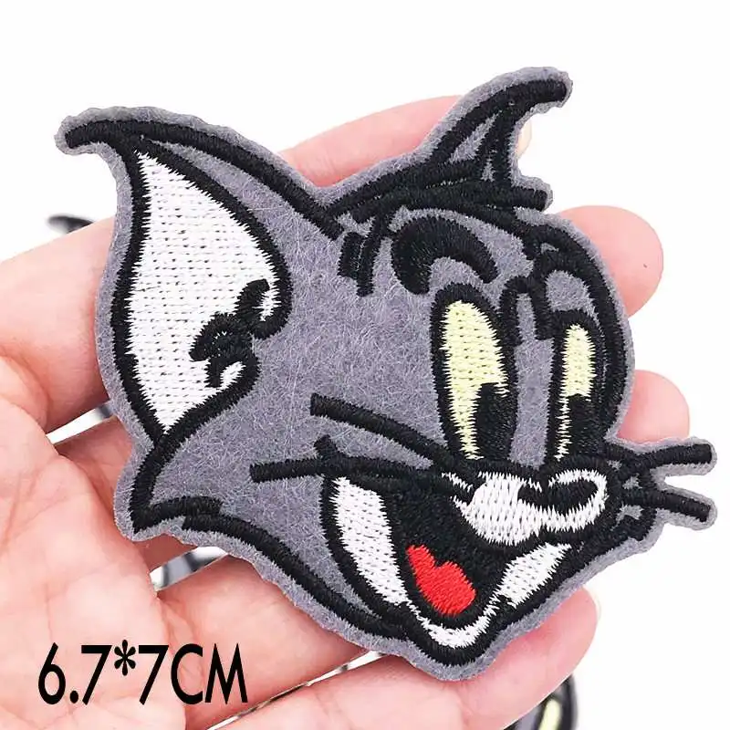 

Wholesale 10pcs/lot Cartoon Tom Cat jerry Mouse Embroidered Patch For Girls Boys Iron On Clothes Patch For Clothing