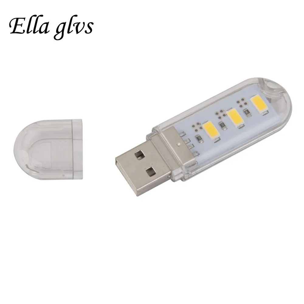

Mini USB book light 3 LEDs Energy Saving Night Light LED Portable Lamp lamp Book Camping Bulb