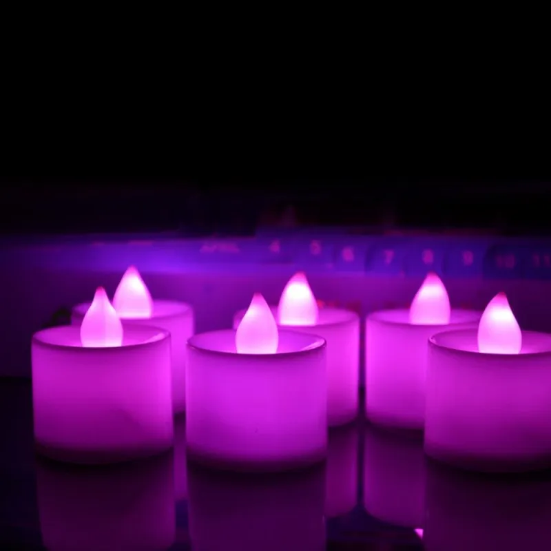 LED Tea Candle Lamps Christmas Multicolor Simulation Color Flame Flashing Lights Home Wedding Birthday Party Deco Holiday Lights LED Tea Candle Lamps Christmas Multicolor Simulation Color Flame Flashing Lights Home Wedding Birthday Party Deco Holiday Lights