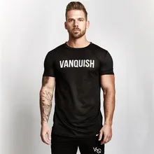 2018 new summer VanQuish mens t-shirt Fitness Bodybuilding T-shirt Gyms Workout Short Sleeve Shirts Male Fashion casual top tee