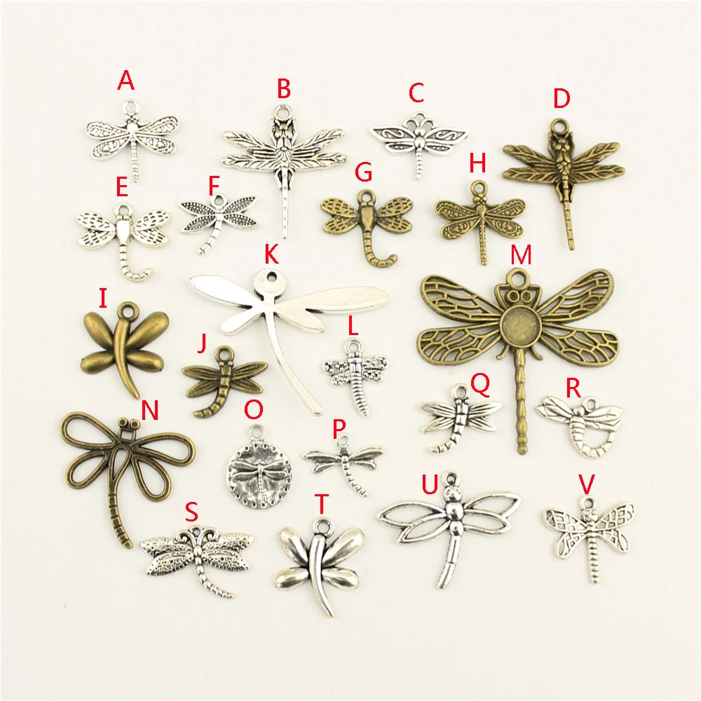 

20Pcs Wholesale Bulk Diy Jewelry Accessories Dragonfly Hand Made Charms Charm Women Backless Dress HK054