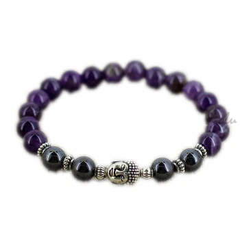 

12pcs/lot Buddha bracelet Amethyst Yoga jewelry Yoga gift for mom girlfriend boyfriend men wife