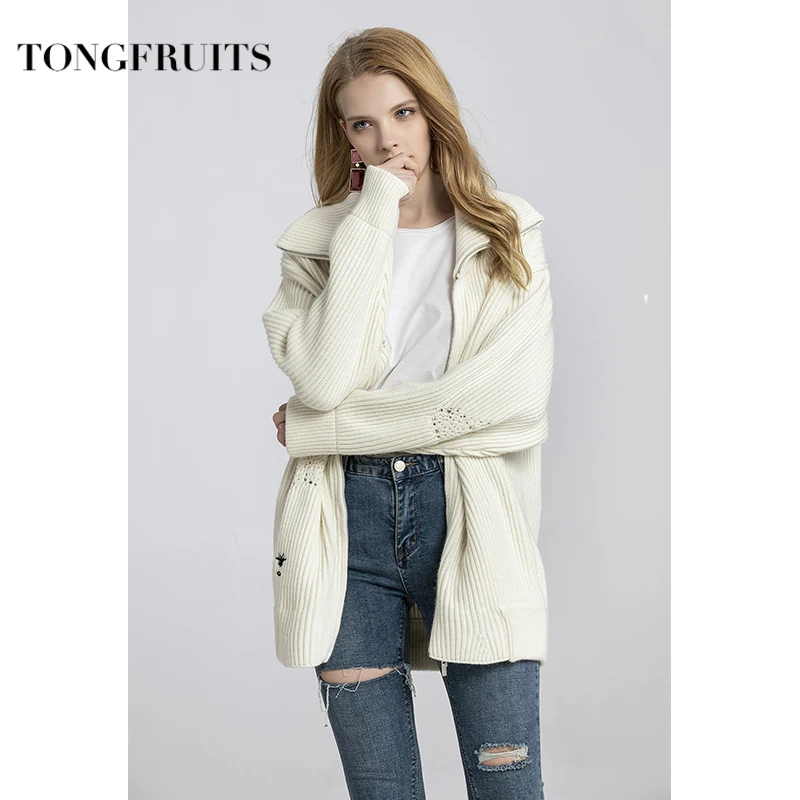 Autumn Winter Women Turn-down Collar Jacket Long Jacket Soild Color Causal Female Coat Outwear Zippers Veste Femme High Quality