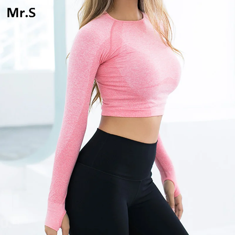 Pink Seamless Yoga font b Shirts b font for font b Women b font Vital Seamless
