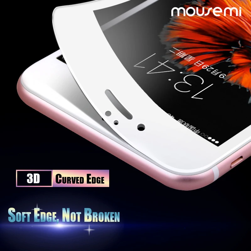 Закаленное стекло MOUSEMI 9H для iPhone 6 6S 3D X XS MAX XR 8 Plus с мягким краем полное покрытие 7 |