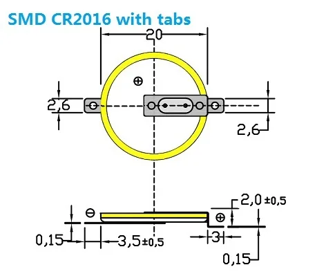 SMD cr2016