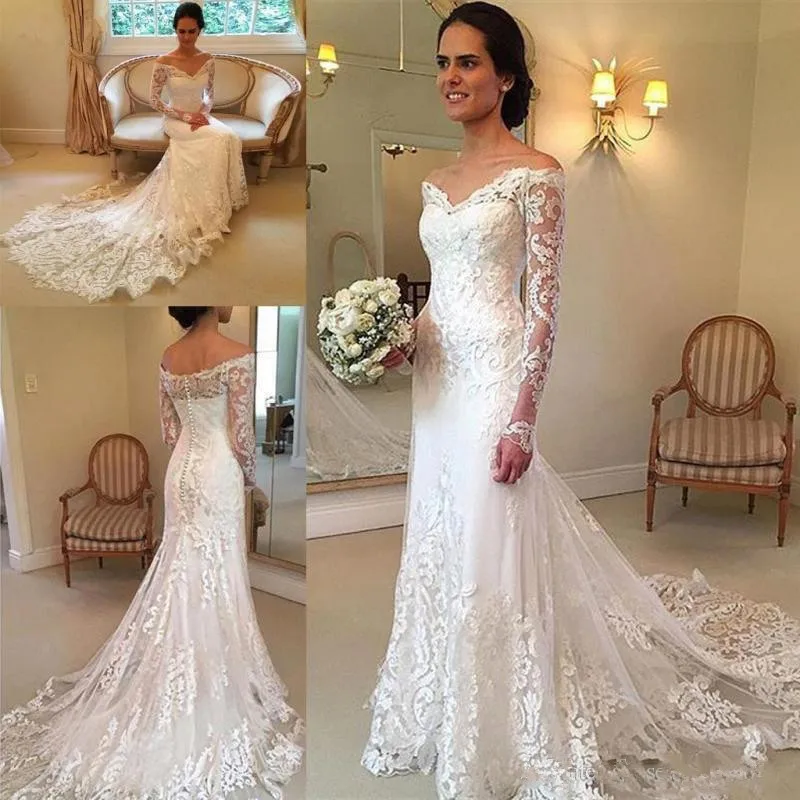 princess-lace-off-shoulder-wedding-dresses-sheer-long-sleeves-mermaid-bridal-gowns-back-covered-buttons-sweep-train-wedding-vestidos_
