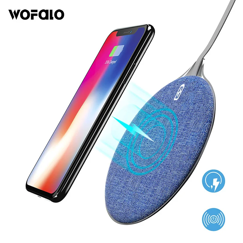 Wofalo быстро Беспроводной Зарядное устройство для iPhone X 8/8 плюс 10 Вт Qi зарядного