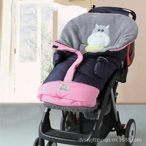 Спальный мешок для детской коляски, зимний конверт для новорожденных, плотный теплый детский кокон для детской коляски, ветрозащитные спальные мешки - Цвет: Navy-102cm gloves